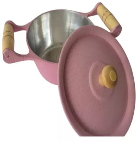 UBOHUZ Casseruola Pentola Casseruola in Alluminio Pressofuso Shake Rosa Pentole E Friggitrici Casseruola con Coperchio per Brasare, Stufare
