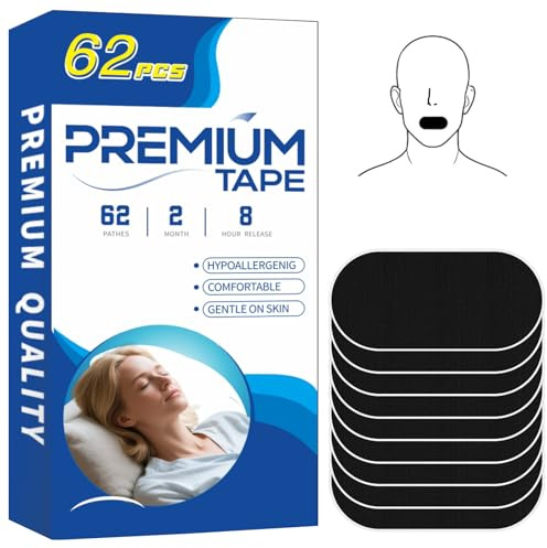 Mundpflaster Schlafen, (62 Stück) Mouth Tape for Sleeping, Anti Schnarch, Schnarchstopper Mundpflaster Schlafen,Verbessert Schlaf und Atmung, für Männer und Frauen geeignet
