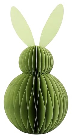 Logbuch-Verlag Honeycomb Coniglio Verde 30 cm - Grande decorazione pasquale in carta - Coniglio decorativo da appoggiare o appendere - Decorazione primaverile - 1 pezzo