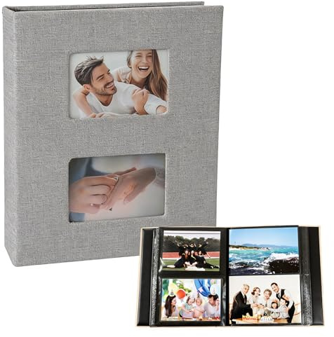 Photo Albums 6x4 200 Photos Slip In, Photo Album Large | Photo Album Slip In Photo Album 10x15cm Large Capacity for Anniversary Baby Wedding Birthday Family(Grey)