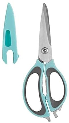 Farberware 4-in-1 Kitchen Shears, 2-Piece, Aqua and Gray