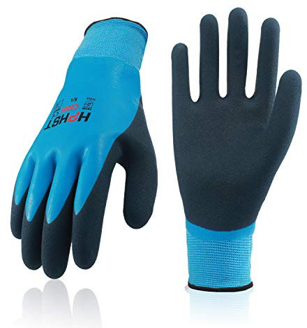 HPHST Arbeitshandschuhe Herren und Damen C2001 wasserdichte Gartenhandschuhe mit Schaumlatex und Gummibeschichtung Handschuhe (1 Paar) Größe 7 / S