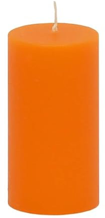 Bütic GmbH Bougies pilier lisses teintées dans la masse - 90 mm x Ø 50 mm - Couleur : orange