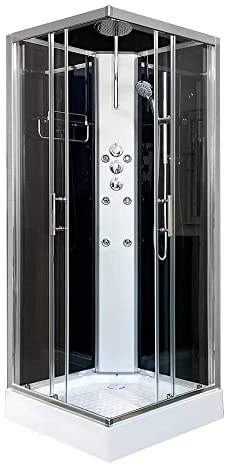 Vidalux Pure 800 Square Hydro Shower Cabin Enclosure 800 x 800 - Black
