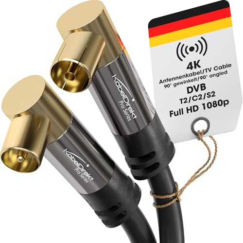 KabelDirekt – 4K Aerial TV Antenna Cable – 2x3m