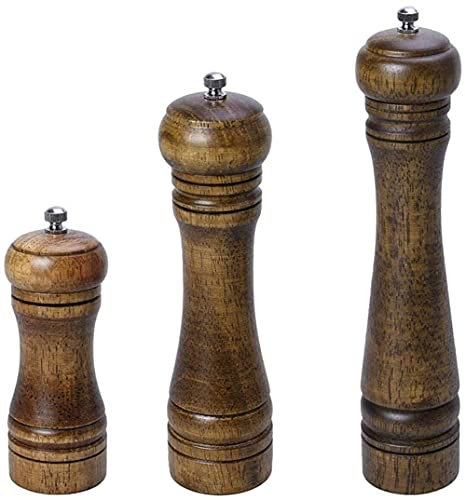 TONZN Moulin à Chili en Bois de treuil de 5/8/10 Pouces Moulin à sel de 5 Pouces Usine de Chili Usine de sel Moulin à sel et moulins à Poivre