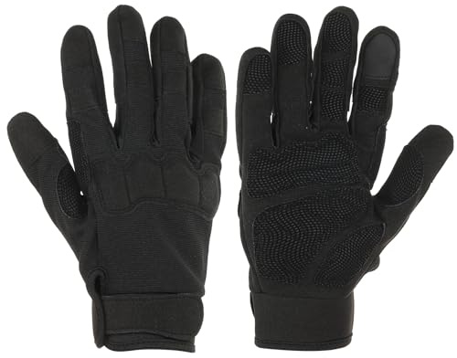 PATIKIL Guantes para Exteriores, Guantes de Dedo Completo con Pantalla Táctil Transpirables para Tiro, Escalada, Ciclismo, Caza, Color Negro, Talla M