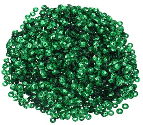 QUARKZMAN Paillettes Sfuse 4mm Paillettes Laser 3000pz Paillettes a Coppa per Creazioni Gioielli Artigianato Cucito, Verde Scuro