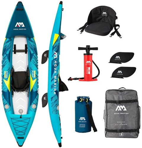 Campsup Aqua Marina kajak aufblasbar | Inflatable 1 Personen Kayak Steam-312 | 312x90 cm | Technologie: Drop Stitch