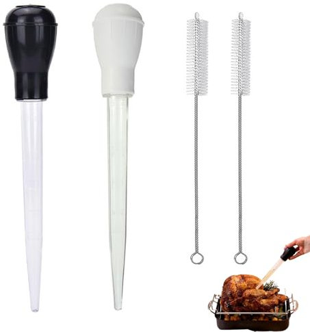 Turkey Baster Seringue à viande Seringue à viande Seringue à marinade Turkey Baster Pipette Seringue à marinade avec brosse de nettoyage pour barbecue, viande, bœuf, poulet, pâtisserie, confiture