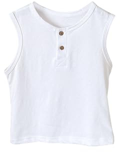 Ybing Camiseta sin mangas para niña y niño con botones de cuello redondo, camisetas de tirantes monocolor, algodón, ajuste regular, jersey ligero, sin mangas, blusa de moda, chaleco de verano