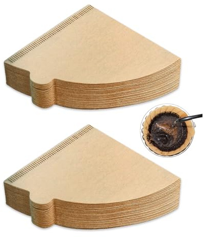 YZROHYI 200 Piezas Filtro de Cafe Papel,Filtro Cafetera A Forma de V,Coffee Paper Filter,Filtros de Papel Para Te Cónico,Cafetera Filtros Manual,Accesorios de Cafe para Hogar Oficina y Vaso
