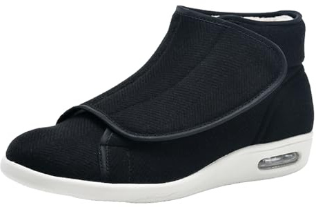 CVFOMBN Zapatos Anchos para Caminar para Ancianos,Zapatos para diabéticos pies hinchados Grandes obesos Hombres y Mujeres ortopédicos cómodos Ancianos preventivos.Black－41