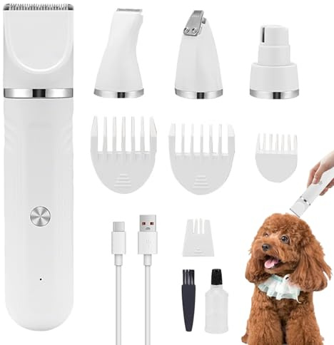 Ylnailky Hundtrimmer,4-i-1 Hundtrimmer | Laddbar Justerbar Sax för Inomhus och Valp