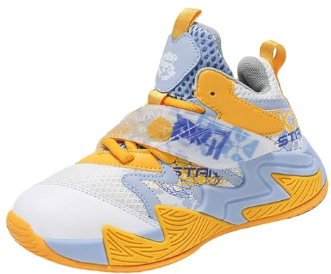 Boys Shoes Kids Running Lightweight Breathable Sport Sneakers(Toddle & Little Kid & Big Kids) Calcetines 1 año (Yellow, 33 Big Kids)