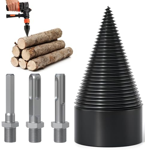 SilverChry Punta per Spaccalegna, Punta a Cono per Trapano Spaccalegna, Vite Conica Spaccalegna, Punta Spaccalegna per Trapano, Punta Conica Spaccalegna, per Spaccare Legna e per Lavori Forestali