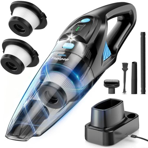 Topipop Aspirateur à Main sans Fil, 25000Pa avec Station de Charge