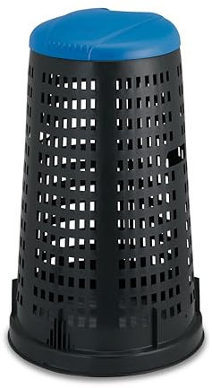 BIDONE TRESPOLO DIAMETRO 58, ALTEZZA 90, LITRI 100 CON COPERCHIO BLU