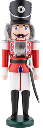 Nötknäpparen Hussar röd, 50 cm hög, original Erzgebirge av Seiffener Volkskunst
