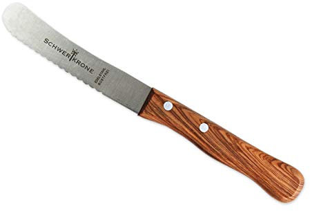 D.O.M.® - Cuchillo para Panecillos Cortar Pan, Mango de Madera de Olivo