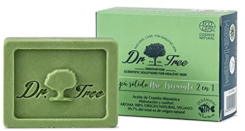 Dr. Tree Shampoo Solido 2 in 1 | Shampoo + Balsamo Uso Frequente | Idrata e Rivitalizza, Senza Solfati SLE, SLS, Parabeni, Siliconi | 99% Ingredienti Naturali | Certificati ECOCERT | 75g