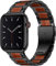 Oielai Holz Band Kompatibel mit Apple Watch Armband 45mm 46mm 44mm 42mm 49mm, Edelstahl Metall mit Sandelholz Armband für Apple Watch Ultra/iWatch Series 10 9 8 7 SE 6 5 4 3 2 1, Schwarzer/Sandalwood