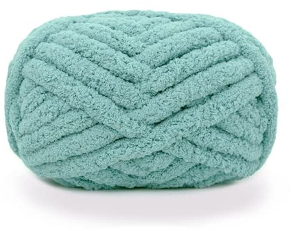 iKneonei 3 x 230 Gramm Dicke Wolle Garn Strickgarn, Super Soft Chenille Chunky Yarn, Wolle Super Bulky für Teppiche, Sofadecken, Decken, Heimdekoration, Armstricken Wolle - Blue