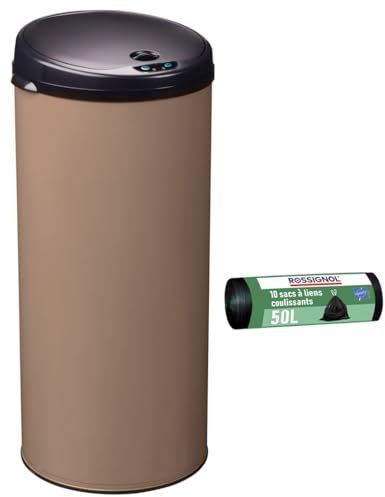 ROSSIGNOL Poubelle de cuisine automatique 45L et 10 sacs poubelle 50L - SENSITIVE