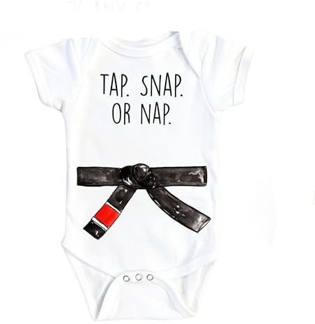 NOFO VIBES Bjj Jiu Jitsu - Baby Boy Girl Clothes Infant Bodysuit Funny Cute Newborn Snap (Size: 18M White Short Sleeve)