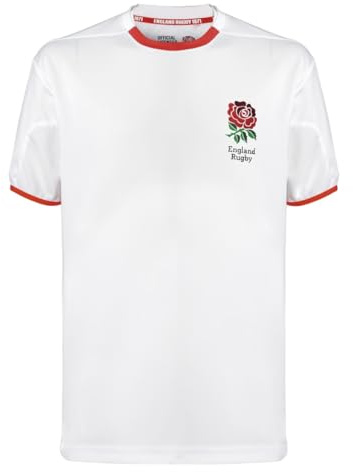 Camiseta oficial de rugby de Inglaterra RFU para hombre, camiseta de rugby de Inglaterra, camiseta casual de rugby de Inglaterra, camiseta de ocio para hombre, blanco, XL