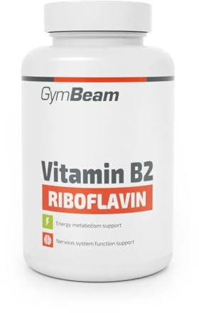 GymBeam Vitamina B2 (Riboflavina) Integratore Riboflavina 28 mg per Stanchezza - Supporto Sistema Nervoso e Metabolismo Energetico - Capsule Facili da Assumere, Adatte ai Vegani - 90cps