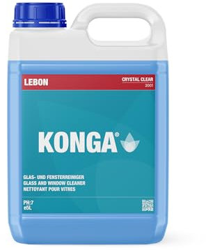 Konga Crystal Clear - Soluzione detergente per vetri e finestre, 5 litri (confezione da 1)