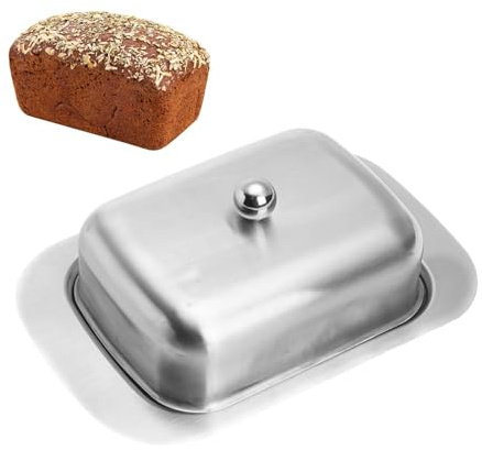 Piatto di burro con coperchio, portaburro, portaburro senza scivolamento, piatto macchiato di burro, piatto di finitura al burro, vassoio di burro antiscivolo per la decorazione della cucina