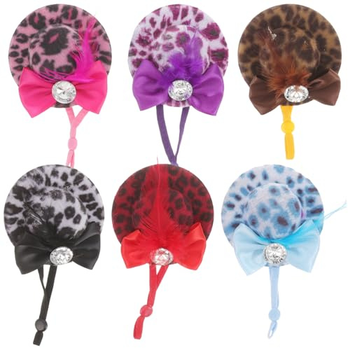 Garneck 6pièces Mini Chapeaux De Poule pour Animaux De Compagnie Chapeaux Forme Ajustables Fournitures De Fête pour Poules Accessoires Photo pour Petits Animaux