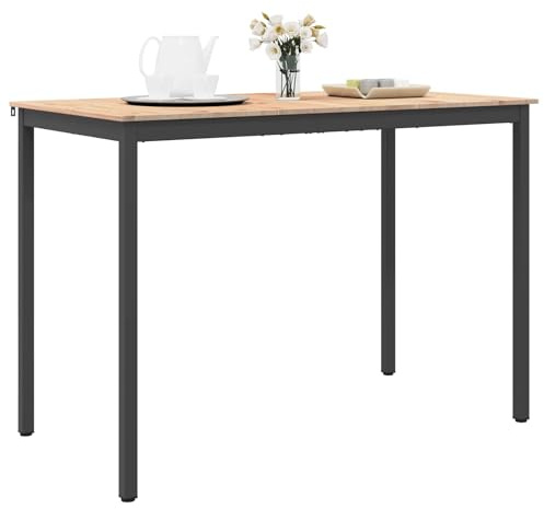 vidaXL Barbord Naturfärg 110 x 55 x 105 cm Massiv furu, Kök Fyrkantigt, Industriell Stil Design, Hållbara Material för Moderna Utrymmen, Tillägg till Din heminredning, Funktionellt