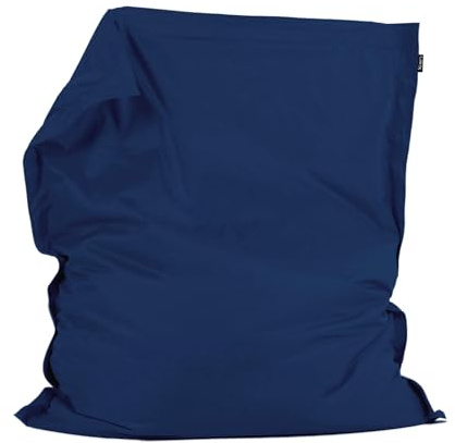 Bean Bag Bazaar Pouf Gigante, Blu Navy, Sedia Gaming, Poltrona Sacco con Riempimento Incluso, Tessuto Resistente All'acqua, Pouf de Esterno, Terrazza, Camera da letto, Soggiorno
