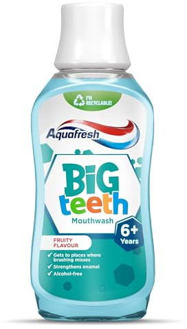 Aquafresh Mouthwash for Kids, Big Teeth Mouthwash for Children 6-8 Years, Fruity Flavour, 300 ml