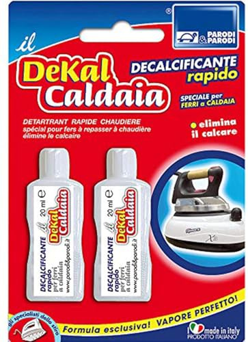 PARODI & PARODI- Dekal Decalcifiante Ferro da Stiro a Caldaia, 2 Confezioni per Decalcificare i Ferri da Stiro, Elimina il Calcare Rapidamente Ripristinando l'Erogazione Ottimale del Vapore, 2 Dosi