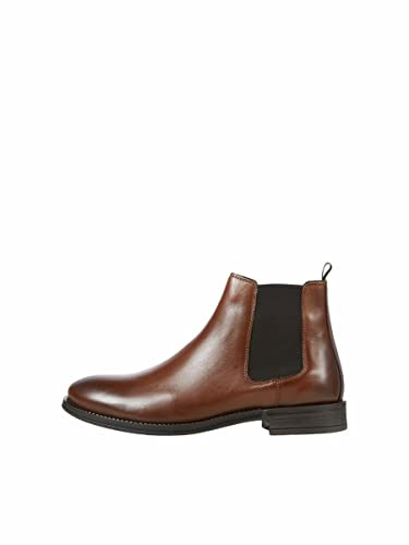 JACK & JONES Bottines Chelsea Jfwargo Leather Sn pour homme, cognac, 41 EU