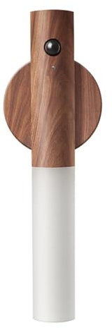 landgoo Motion Sensor Night Lights Magnet Body Sensor Hallway, Rechargeable Led Light Portable Stairway, Wooden Wall Sconce Battery Powered Cabinet Lights(Walnut Wood 1PC)