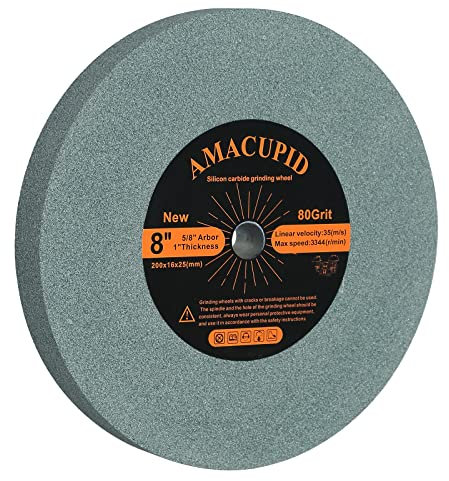 Amacupid Mole per smerigliatrici da banco e da pedana. Abrasivo al carburo di silicio verde per la rettifica e l'affilatura di utensili in metallo duro. Diametro 200mm, mandrino da 16 mm.