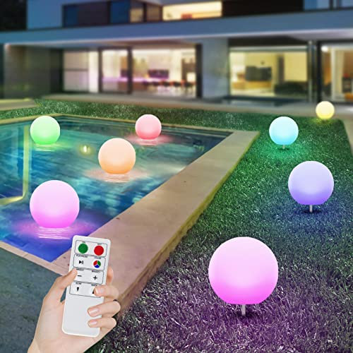 3 Stück Solarlampen für außen IPX6 Wasserdicht Schwimmende Poolbeleuchtung 8 Farben LED Solarleuchten Solar Bodenleuchten Gartenleuchte mit Fernbedienung für Garten Pool Whirlpool Party Dekor (C)