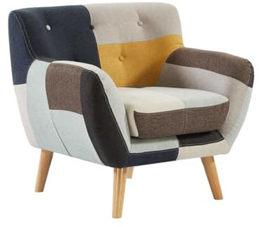 Vente-unique - Fauteuil en Tissu Patchwork SERTI II