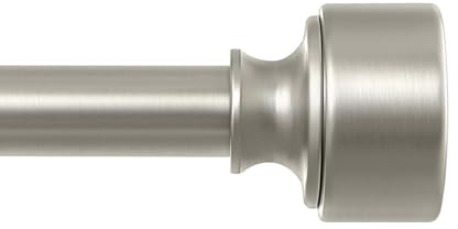 HEI! DEAR Brushed Nickel Curtain Rods for Windows 48 to 84 Inch(4-7ft), 1 Inch Diameter Heavy Duty Curtain Rod, Adjustable Decorative Drapery Poles 36-88, Satin Nickel