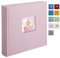 1DOT2 Leinen Fotoalbum Groß Fotobuch zum Selbstgestalten und Einkleben im Format 30x30.5 cm hat 120 säurefreien weisse Seiten (200g/m²), Perfekt für Baby, Hochzeits, Kinder (Klassisches Rosa)