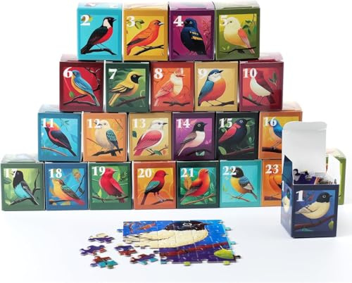 Birds, 24 Mini Pack Daily Jigsaw Puzzle,1000 Pieces, Advent Calendar