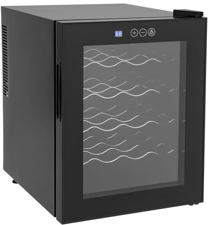 Dettchan Schwarz Getränkekühlschrank, Mini-Kühlschrank mit gehärteter Glastür, elektrischer Weinkühler für 20 Flaschen, für Restaurants, Büros, Bars, Hotels 50.2 * 40 * 53cm