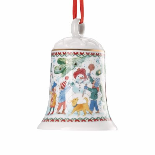 Hutschenreuther Weihnachten Sammelkollektion 2025 Porzellanglocke Weihnachtsspiele Weihnachtsglocke, 12 cm