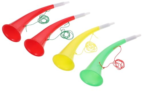 HAWILLOSCH 4 Tromba Giocattolo Corno Curvo per Ragazzi e Ragazze Strumento Musicale Sicuro e Resistente Giocattolo Rumoroso per e Eventi Sportivi Colori Casuali Colore Colore Casuale