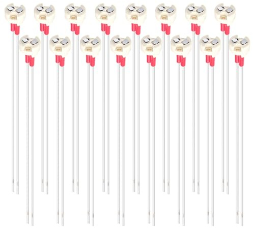 BEELUKY 16 st MR16 GU5.3-sockel med 15 cm silikonkabel sockel G4/GY6.35, lamphållare för LED-lampor, glödlampor, halogen, 12–265 V, 2 A, 100 W, värmebeständig upp till 200 °C